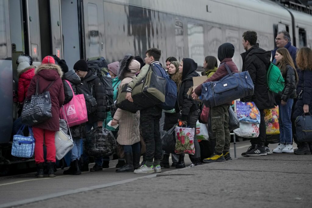 Inwoners van Oekraïne vertrekken