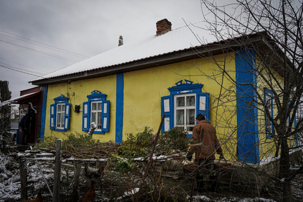 A home in Krasne, Ukraine in winter after shelter rehabilitation. 